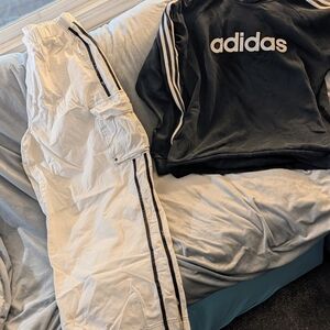 Adidas Black and White Tracksuit Set